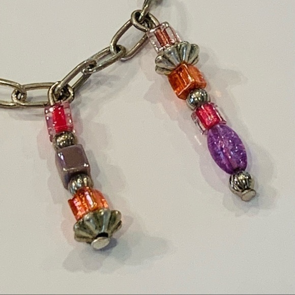 💐5/25 colorful glass bead charm silver bracelet - Picture 2 of 7